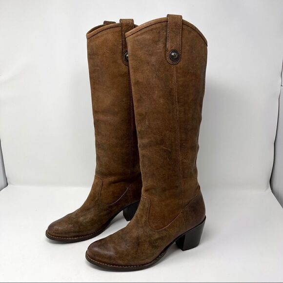 Frye Jackie Button Boots Leather Knee High 6.5 - Picture 1 of 10